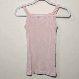 Jamie Kay Light Pink Camisole Pajama Top Organic Cotton Bow Summer Girls Size 6
